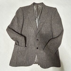 Vintage Men’s Large Harris Tweed Sport Blazer Birch Herringbone Scotland